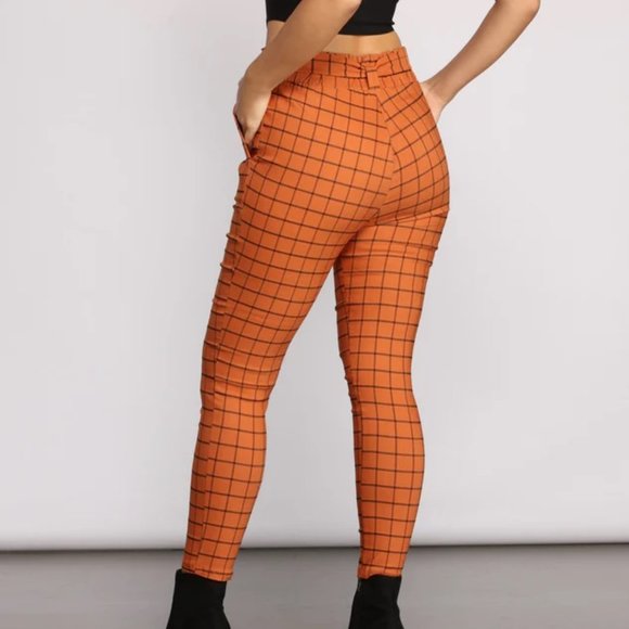 ISO: Windsor High Waist Paperbag Window Pane Pants - Picture 2 of 2